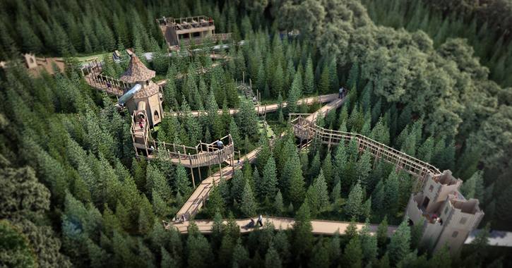 CGI view of what the forest top playground will look like at Raby Castle